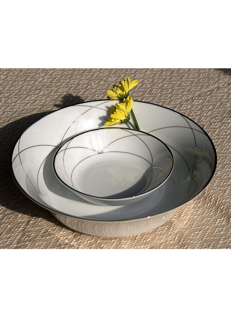 Dankotuwa Luxury Porcelain Dinner Set for 6 Platinum Trim Scratch Resistant Hard Chip Resistant Dishwasher Safe Vegan Wedding Anniversary House Warming Gift 21 Pieces Taylor