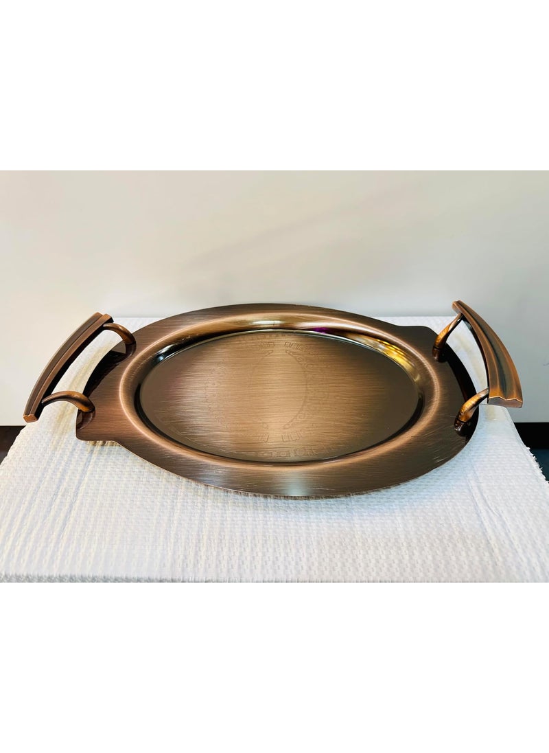 Devikrupa Rose Gold Plating Serving Tray Stylish Home and Office Decor Serving and Table Decoration Beautiful Decorative Tea Coffee Serving Tray with Silver Plating Gold Plating