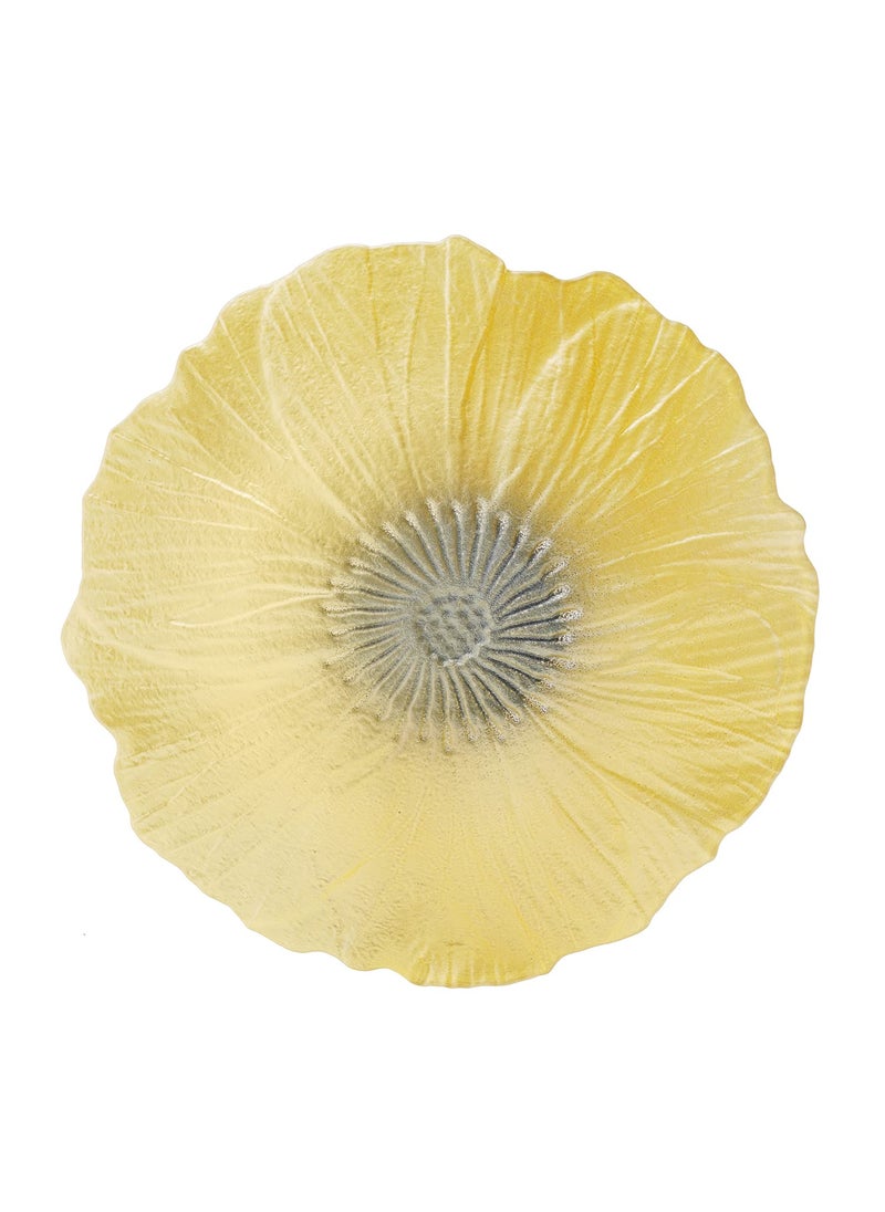 Pure Home and Living Glass Decorative Dinner Plate 2 Pieces Citrine Gold