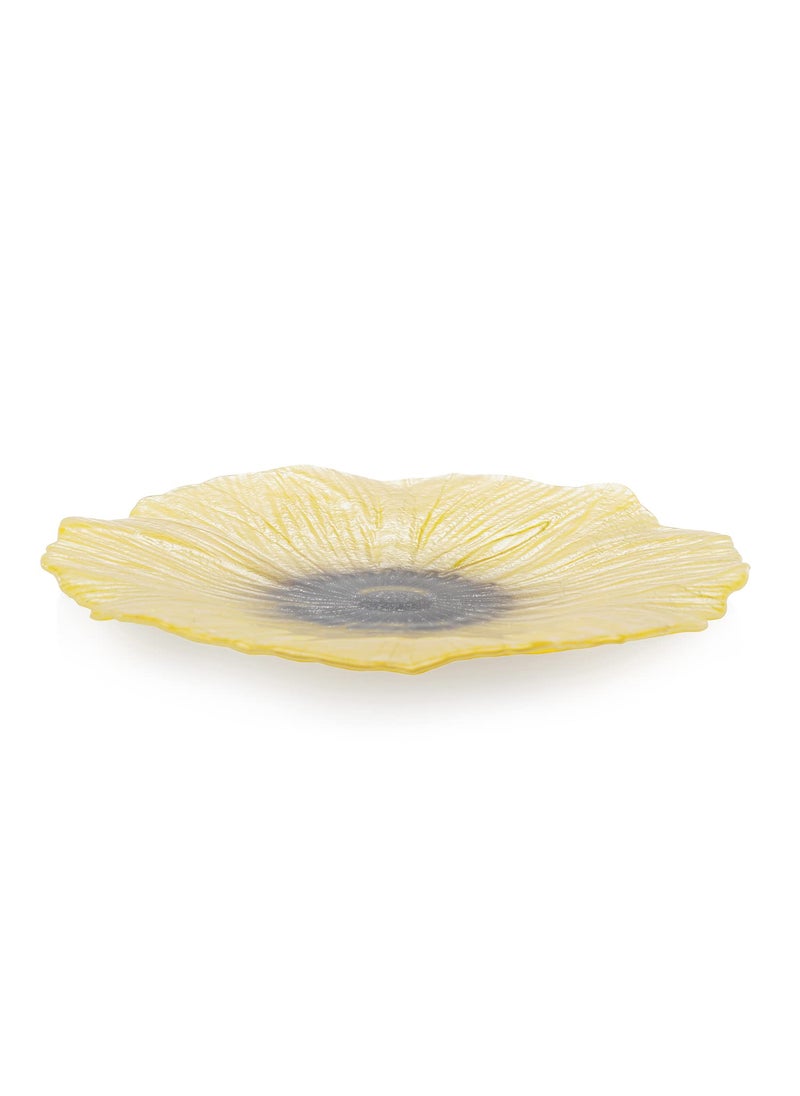 Pure Home and Living Glass Decorative Dinner Plate 2 Pieces Citrine Gold