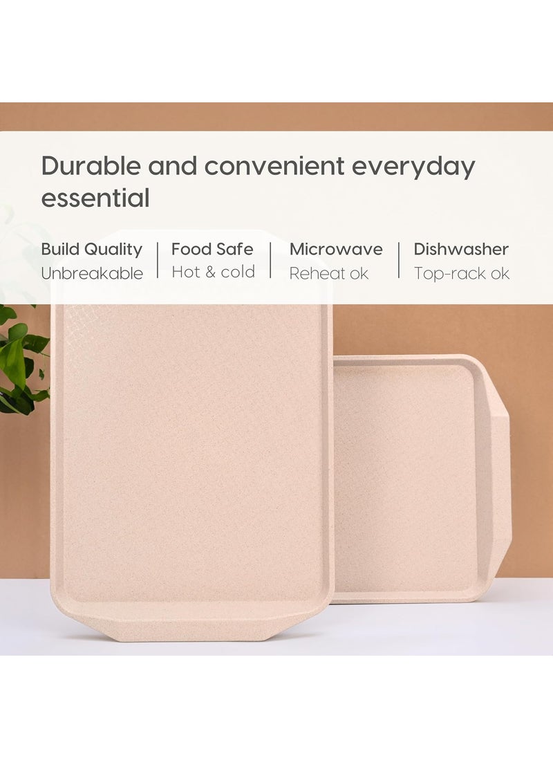 Eha Earth Friendly Servo Trays for Serving Set of 2 17 Inch Serving Tray Made with Coffee Husk Rice Husk Tray Set for Serving TeaCoffeeSnacks Sand Castle