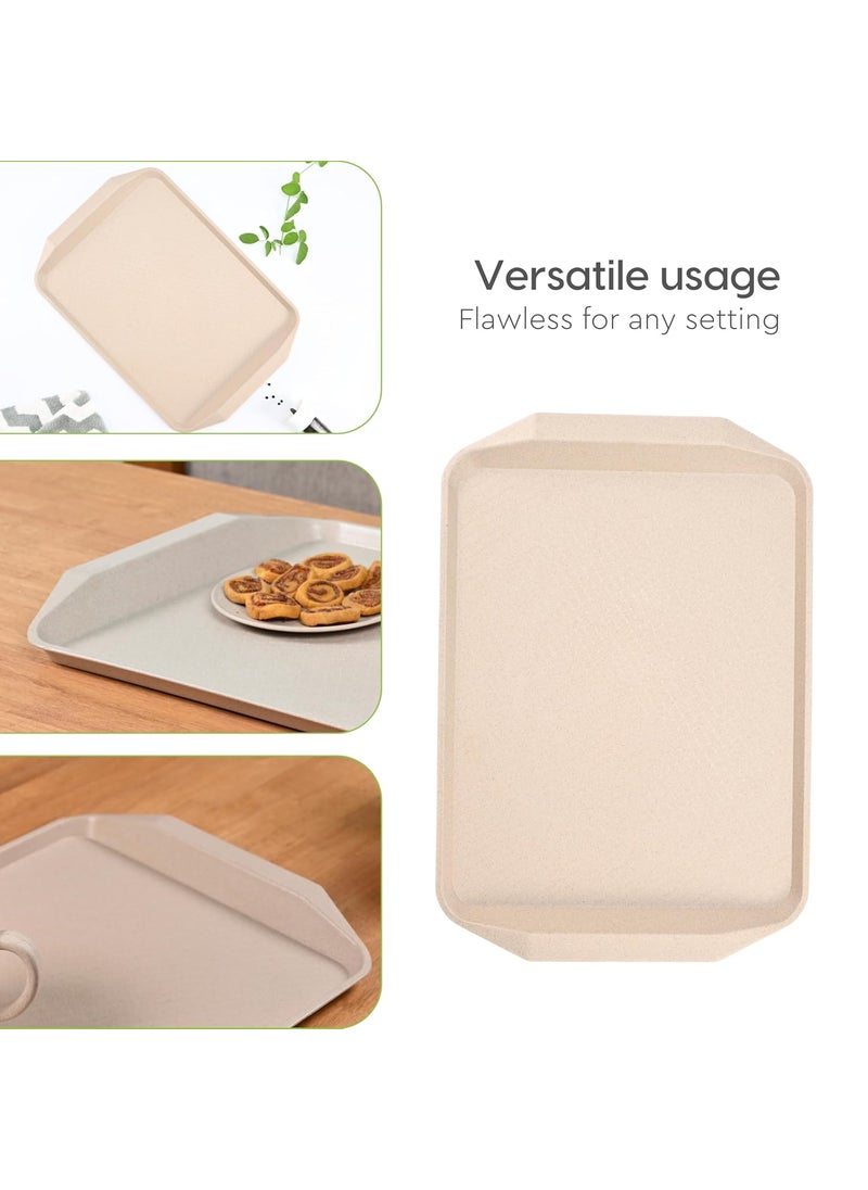 Eha Earth Friendly Servo Trays for Serving Set of 2 17 Inch Serving Tray Made with Coffee Husk Rice Husk Tray Set for Serving TeaCoffeeSnacks Sand Castle