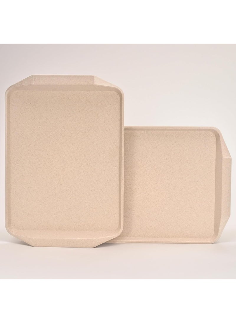 Eha Earth Friendly Servo Trays for Serving Set of 2 17 Inch Serving Tray Made with Coffee Husk Rice Husk Tray Set for Serving TeaCoffeeSnacks Sand Castle