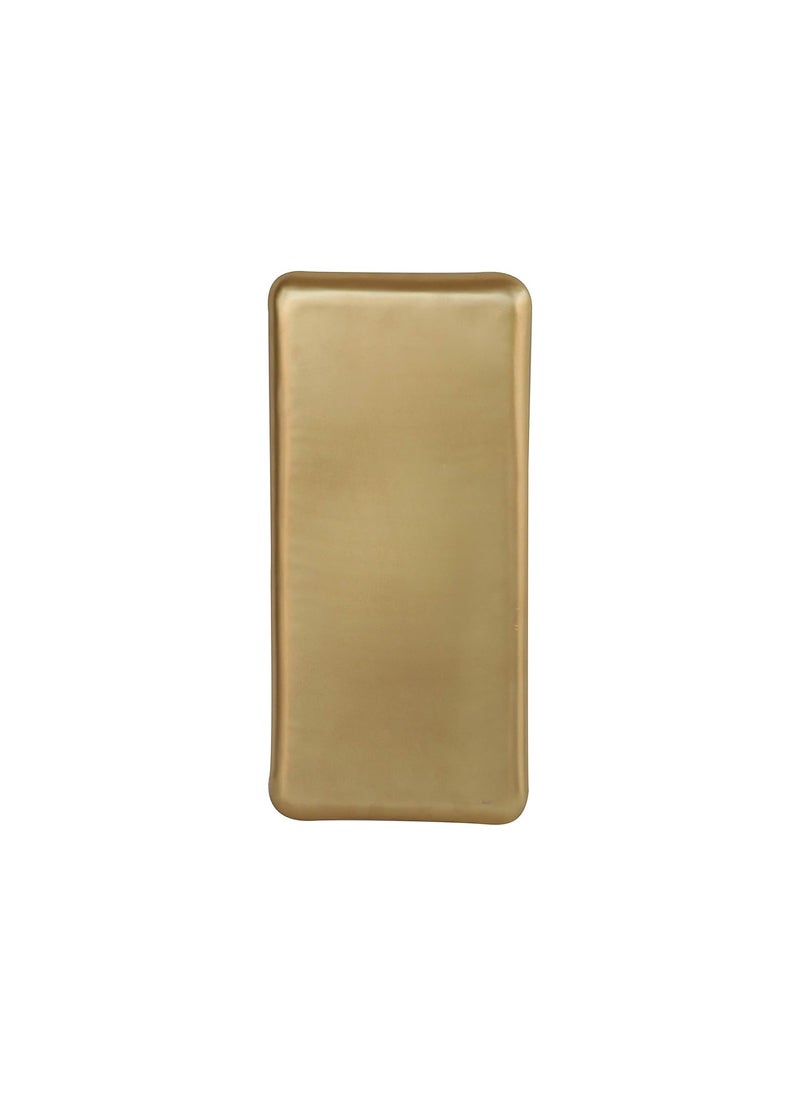 De Kulture Pure Brass Rectangular Antique Hand Etched Decorative Tray Centerpiece Serving Plate for Home Dcor Tableware Flower Decoration 13x6 LW Inches Gold