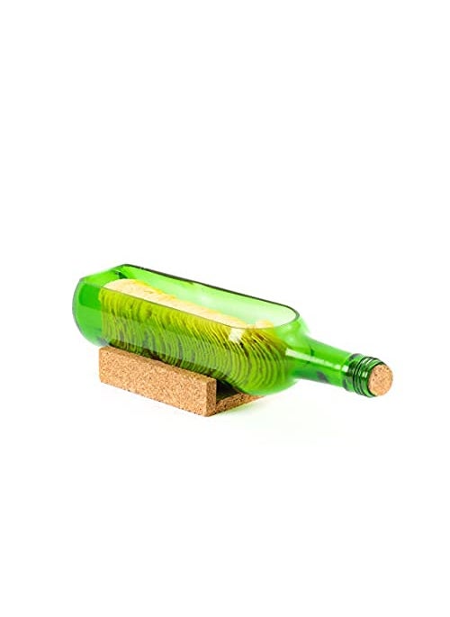 Kavi Serving Platter Includes 1 Platter with Cork Stand Upcyled from Glass Bottles Ideal for Serving Snacks Starters Cheese Fruits Green Color