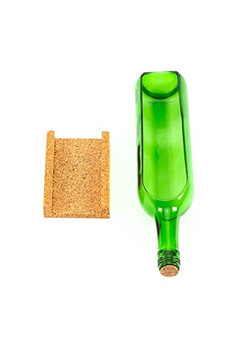 Kavi Serving Platter Includes 1 Platter with Cork Stand Upcyled from Glass Bottles Ideal for Serving Snacks Starters Cheese Fruits Green Color