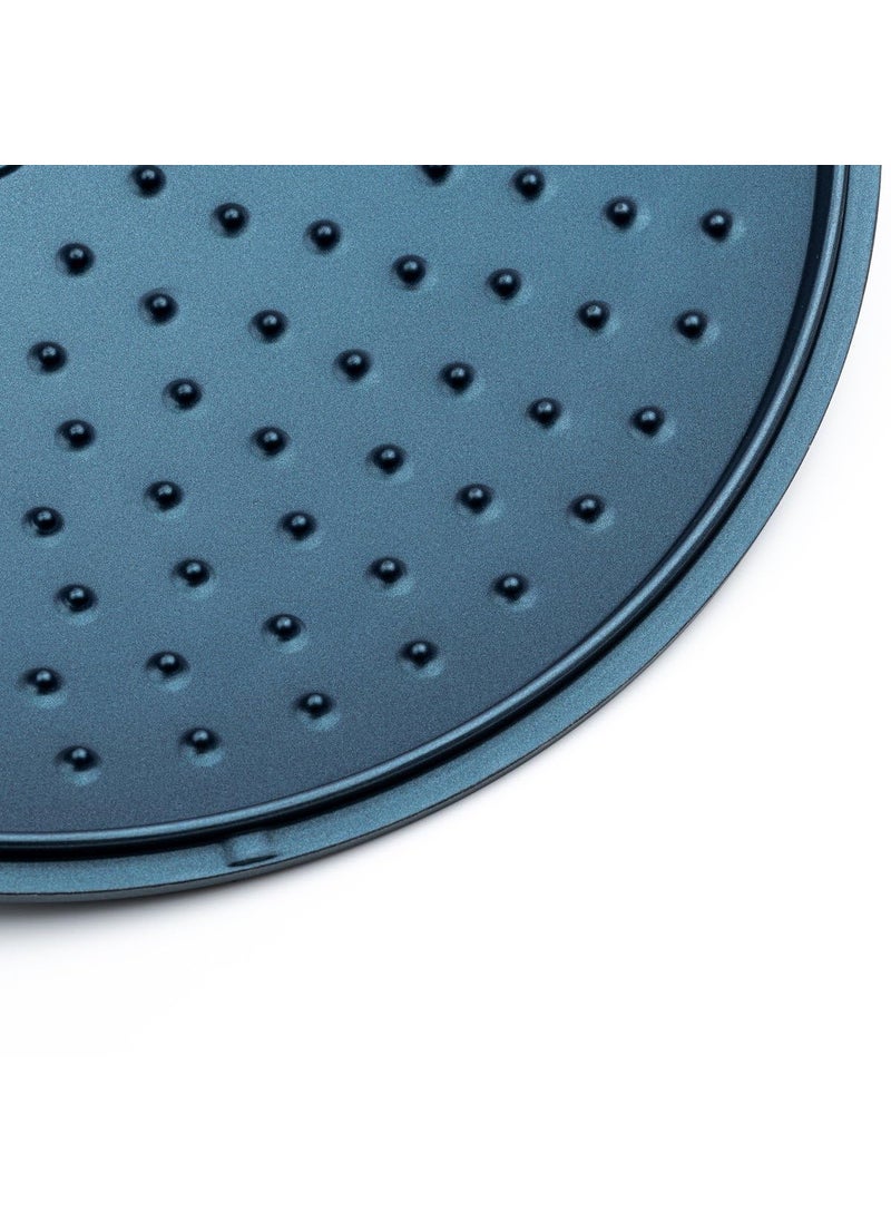Westinghouse 28 cm Blue Aluminium Casserole Dish with Lid 15 L NonStick Oven Induction Safe Silicone Handles