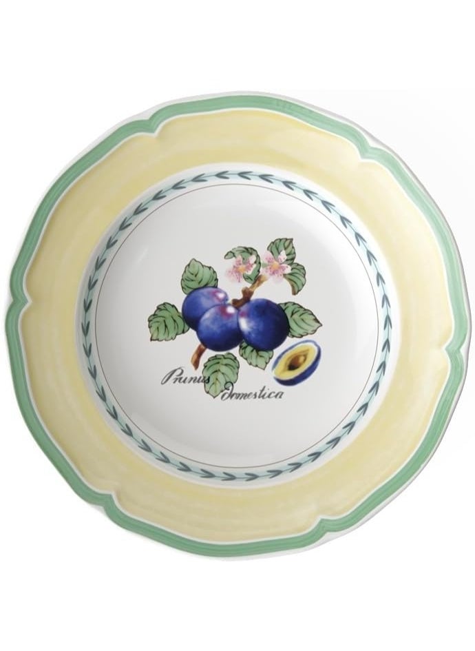 Villeroy & Boch French Garden Valence Rim Soup : Plum, 9 in, Premium Porcelain, White/Multicolored