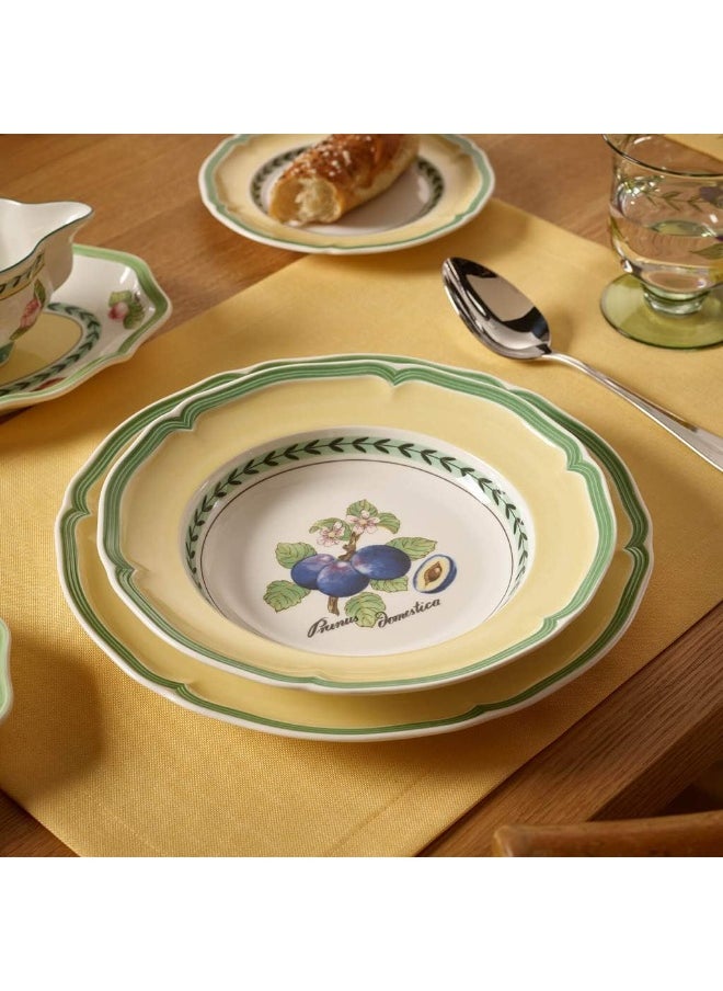 Villeroy & Boch French Garden Valence Rim Soup : Plum, 9 in, Premium Porcelain, White/Multicolored