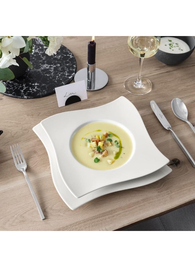 Villeroy & Boch New Wave Rim Soup, 10.25 in, Premium Porcelain, White