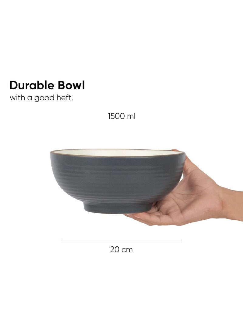Shay Ceramic Serving Bowls Set 1500ml 1 Pc Grey White Glossy Finish Premium Ceramic Bowls Large Size Microwave Safe Bowls Bowl Sets Ceramic Bowl Large Bowl Grey White
