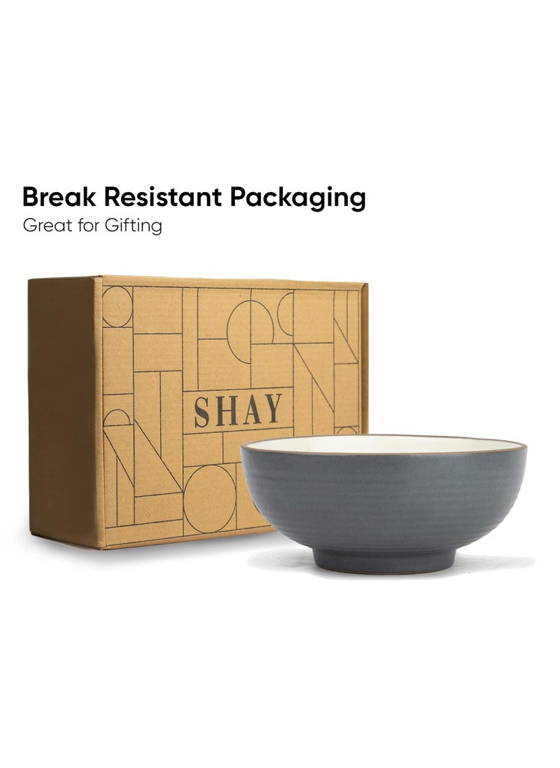 Shay Ceramic Serving Bowls Set 1500ml 1 Pc Grey White Glossy Finish Premium Ceramic Bowls Large Size Microwave Safe Bowls Bowl Sets Ceramic Bowl Large Bowl Grey White