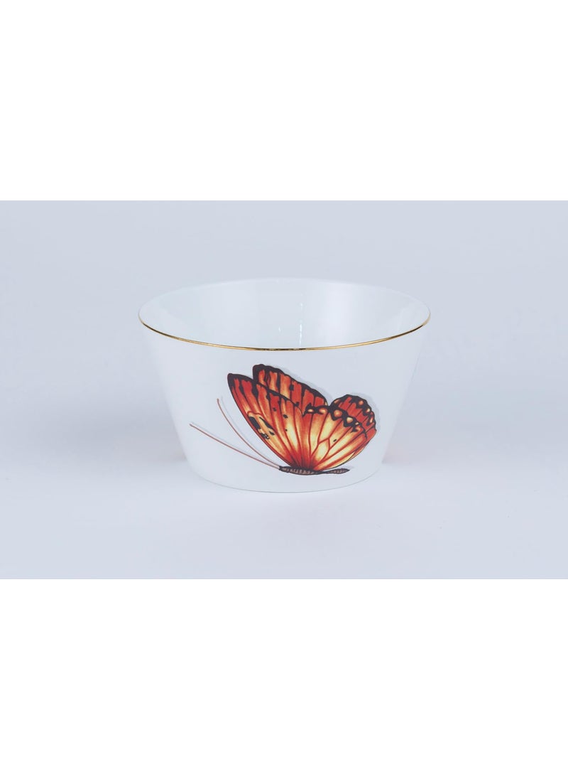 GOLDEN QUEENS Handcrafted Ceramic Butterfly Bowls 2 Pcs Set 450ml Ideal for Fruits Cereals and More BPA LeadFree Snack Bowls 5 Inch Wide Fiery Red Monarch Butterfly Bowls