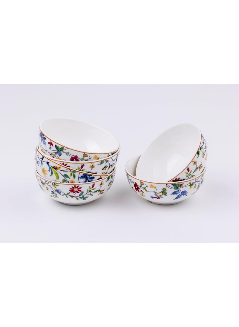 GOLDEN QUEENS Small Serving Bowls Set of 6 Perfect for Snacks Fruits Dessert Salad dips Microwave Safe 4 Inch Wide Summer Floral Bowls