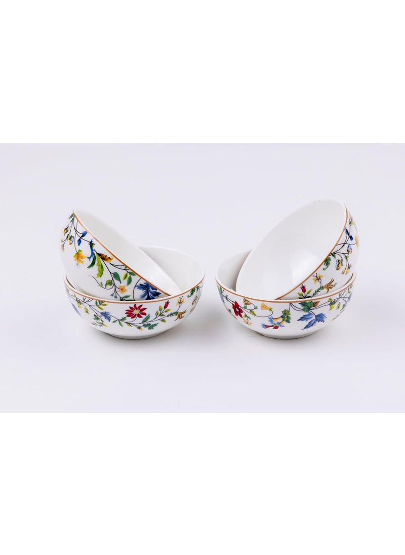GOLDEN QUEENS Small Serving Bowls Set of 6 Perfect for Snacks Fruits Dessert Salad dips Microwave Safe 4 Inch Wide Summer Floral Bowls
