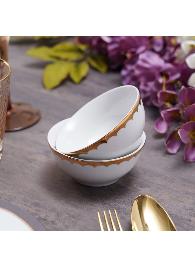 Pure Home and Living Porcelain Solid Dessert Bowl 2 Pieces White