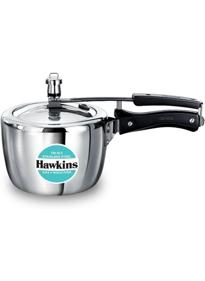 2.5 Liters Stainless Steel Pressure Cooker,With Inner Lid,Silver