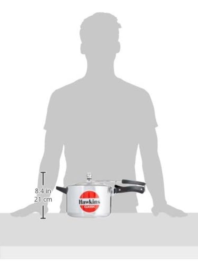 5 Liters Classic Aluminium Pressure Cooker,With Aluminium Separators,Silver