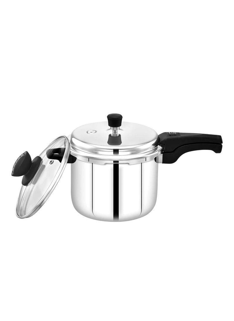 Maxima Triply Stainless Steel Sumo Plus Pressure Cooker Triply Stainless Steel Outer Lid Pressure Cooker Induction Friendly Pressure Cooker 6 Liters