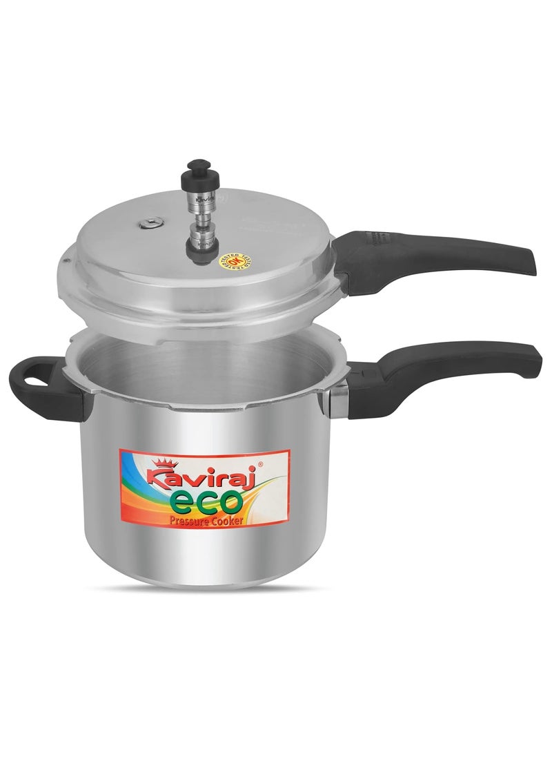 Kaviraj Eco 3L Pressure Cooker Aluminium Cooker with Outer Lid Without Induction Base