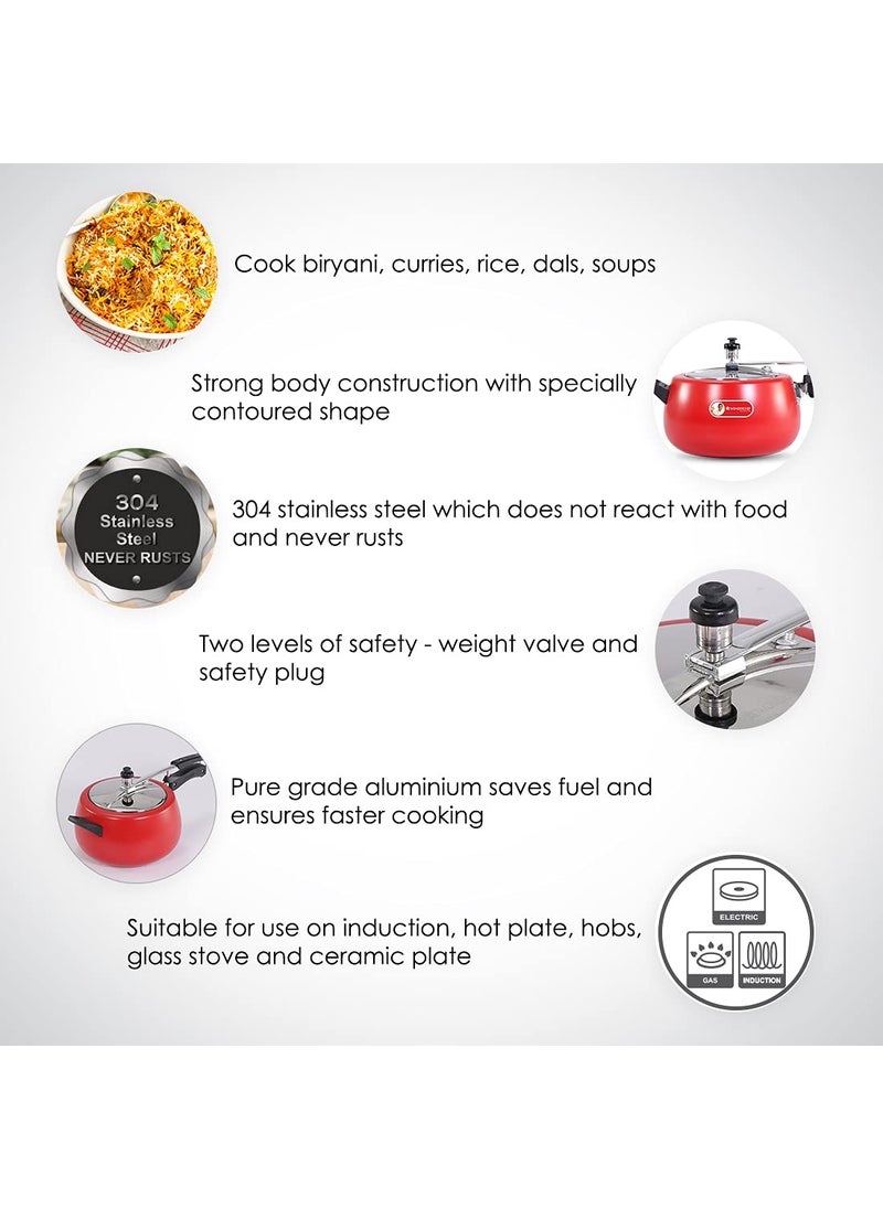 Wonderchef Regalia Pressure Cooker Inner Lid_Red_5L