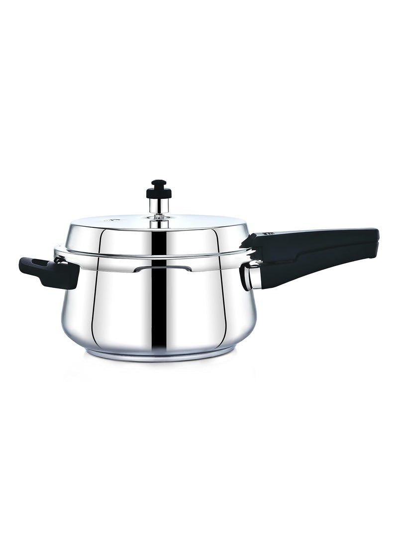 Praylady Stainless Steel Pressure Cooker with Outer Lid Pressure Cooker Capacity 35 Litre Silver