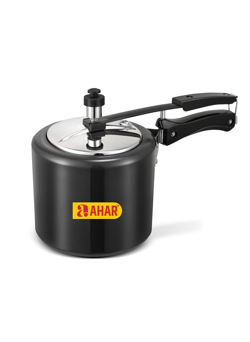 Ahar Hard Anodised Body Stainless Steel Lid With Induction Base Inner Lid Pressure Cooker 3 Litre