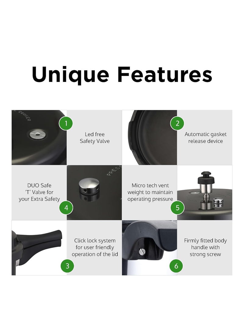 Ahar Hard Anodised Regular Outer lid Pressure Cooker5 Litre