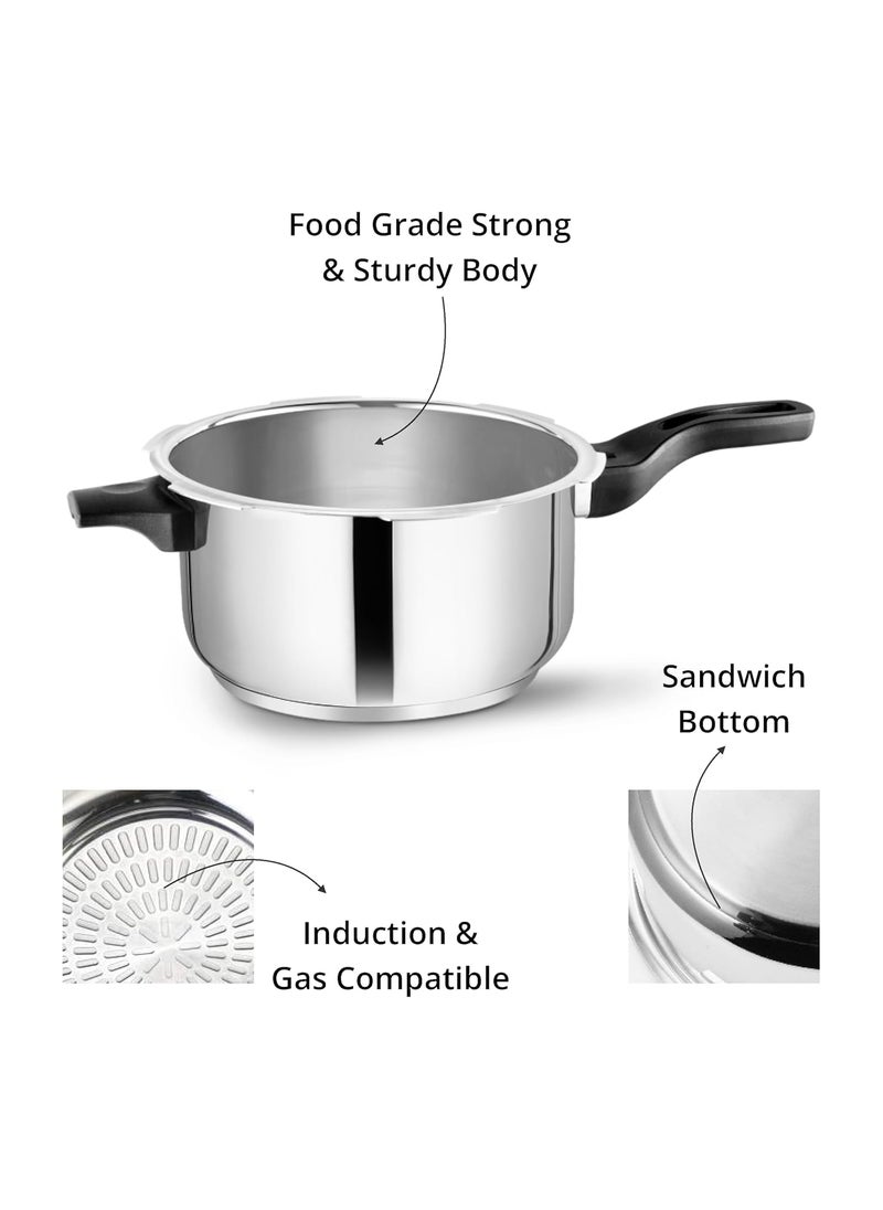 Ahar Stainless Steel Regular Outer Lid Pressure Cooker5 Litre
