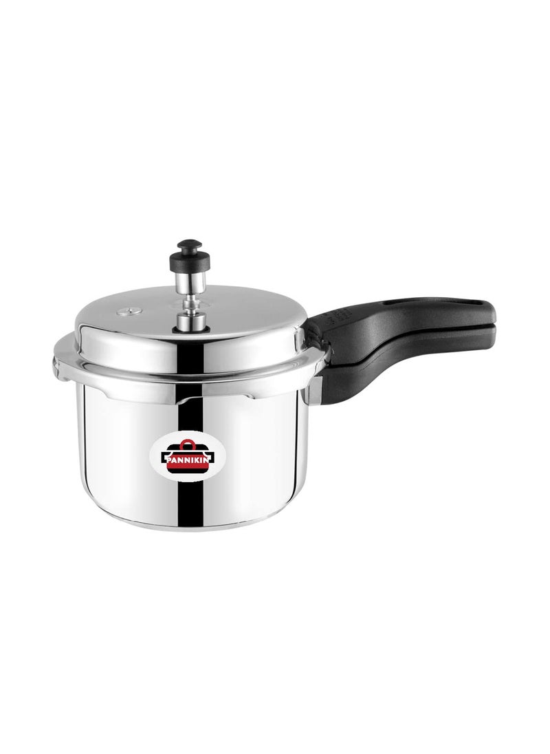 Pannikin Stainless Steel with Induction Base Outer Lid Pressure Cooker 3 Litres Silver