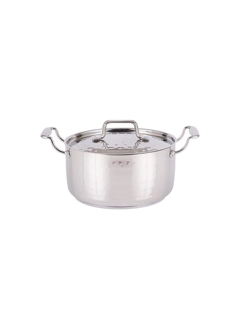 Praylady Stainless Steel Handi Casserole Without Handle 3 Ply Base Cooking Pot INOX 3 Series 22 CM Silver