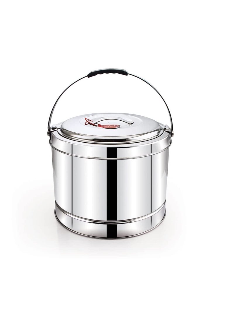 Praylady Stainless Steel Insulated Carry Hot Pot 7500 ML Silver