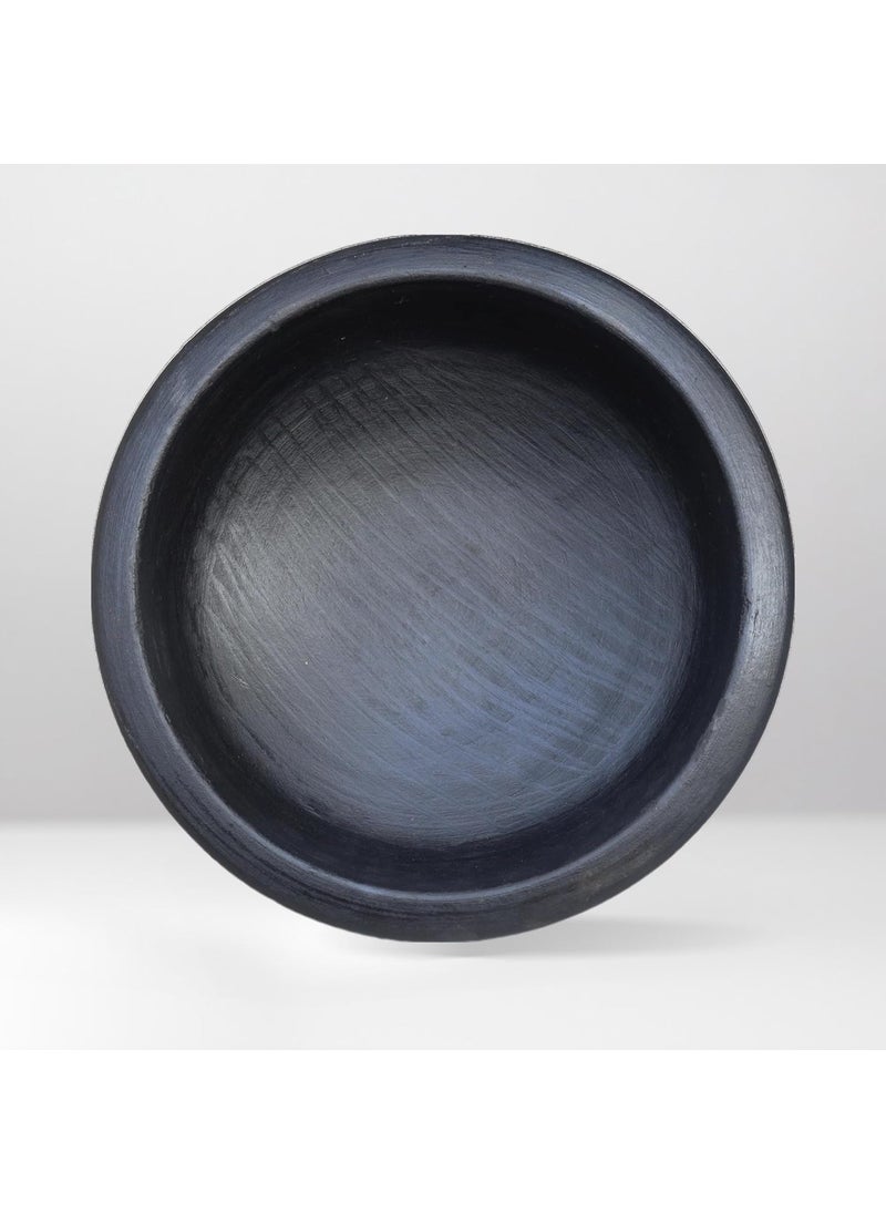 Craftsman India Online Deep Burned Uncoated Clay PotEarthenMudMitti Handi for Cooking and serving Combo 1 2 Liter Black