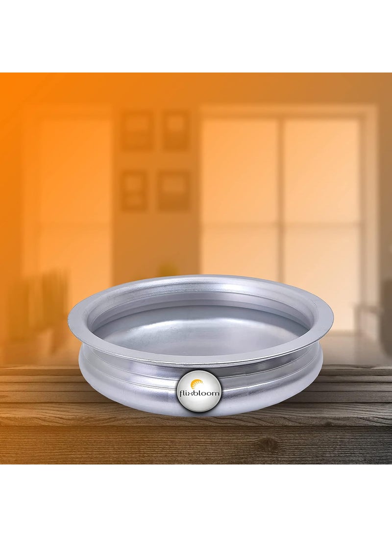 Flixbloom Ethnic Traditional URLIURULIHandiBhagonaLagan Pot Pot Meen Chatty CooknServe for Cooking Pure Virgin Food Grade LPG Stovetop Induction Base Silver Urli with Lid 35 Litre