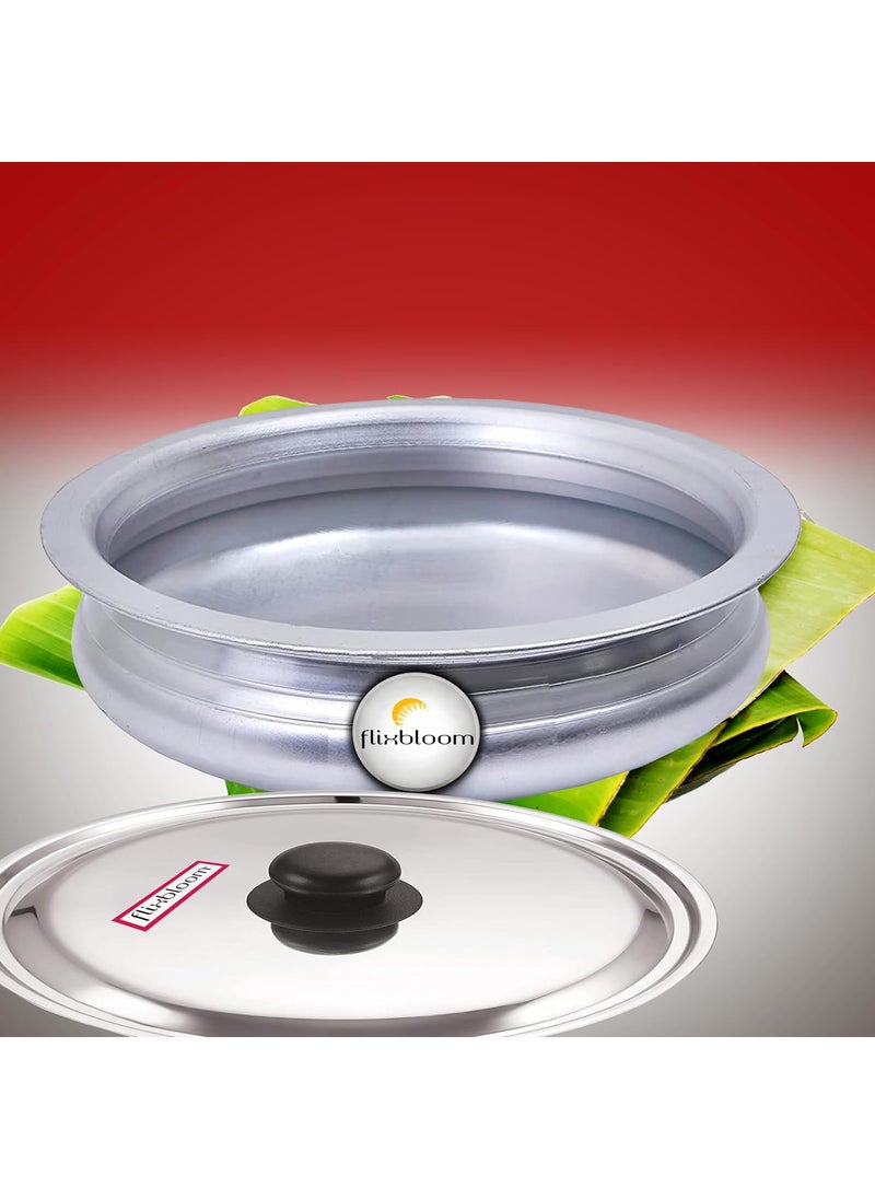 Flixbloom Deserving Traditional Virgin Food Grade Aluminium Induction Base Stovetop Compatible UrliUruli for Cooking UrliUruli with Lid 4 Litre