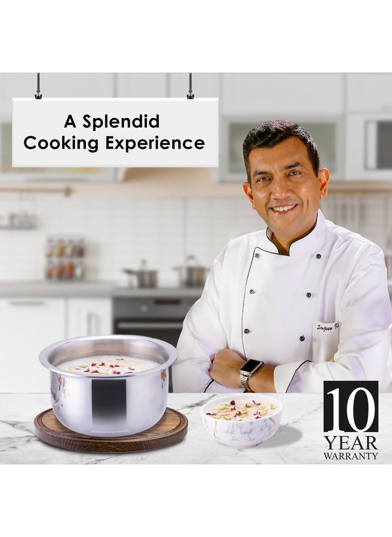 Wonderchef Nigella Triply Stainless Steel 18 cm Cooking Pot 26mm Thickness Silver