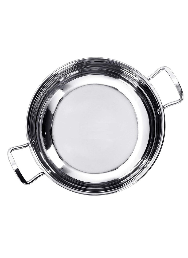 Bartan Star Stainless Steel Induction Base Kadhai with Lid 4 Litre