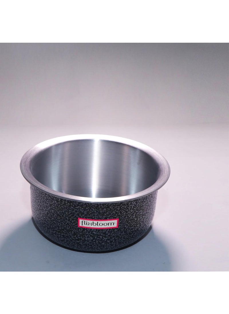 Flixbloom Pro Kitchen Hard Anodised Black Induction BaseLPG Stove Friendly Kitchen Cookware Utensil Cooking TopeContainerPatilaBhagonaHandi Tope Without Lid 55 Litre Pot