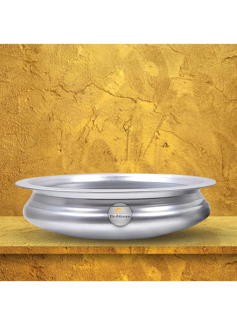 Flixbloom Select Kitchen Traditional Virgin Food Grade Aluminium Induction Base Stovetop Compatible UrliUruli for Cooking UruliUrli with Lid 4 Litre