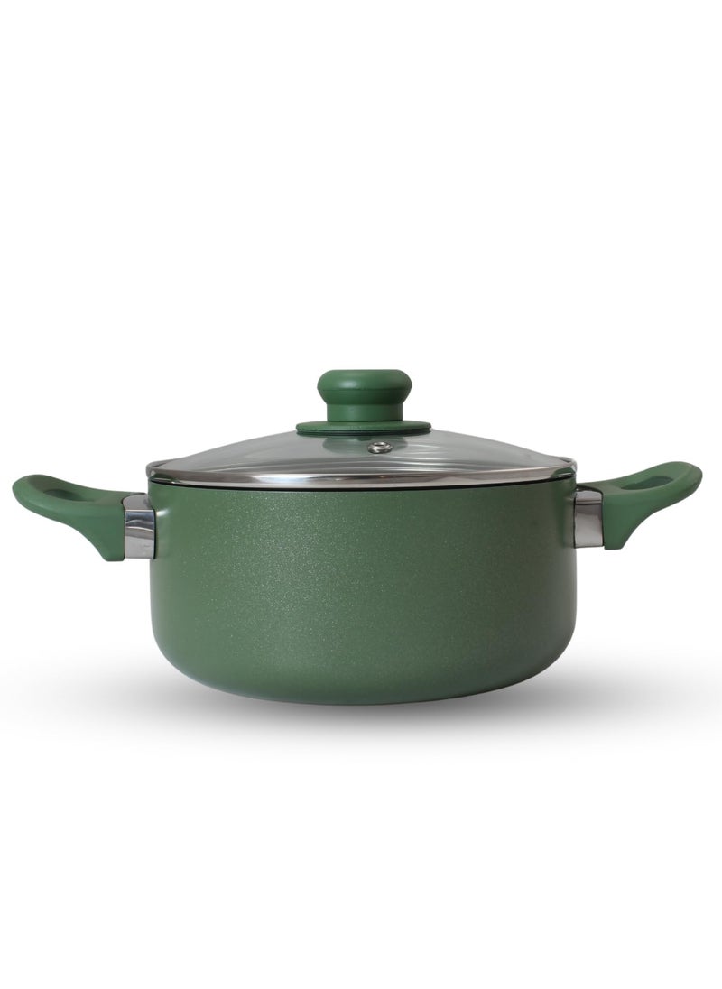 Get Plumm Granite Cooking Pot with Lid Induction Base Sauce Pan Ceramic Non Stick Handi Stew Pot Biriyani Pot Rice Pot Gas Induction Compatible 28cm7LGreen 1 Year Warranty