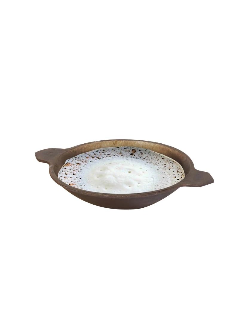 Shrinica Cast Iron Appam Pan with Ss Lid 9 Inch Durable Cast Iron Construction for Superior Heat Retention and Even Cooking Stainless Steel Lid for Efficient Cooking