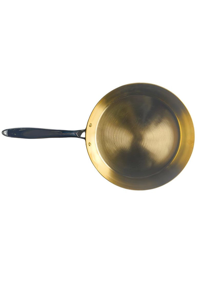 NUTRION Pure Bronze Frying Pan Traditional Indian Cooking PanTawa for Cooking with HealthBoosting Properties 24 cm Medium Pan
