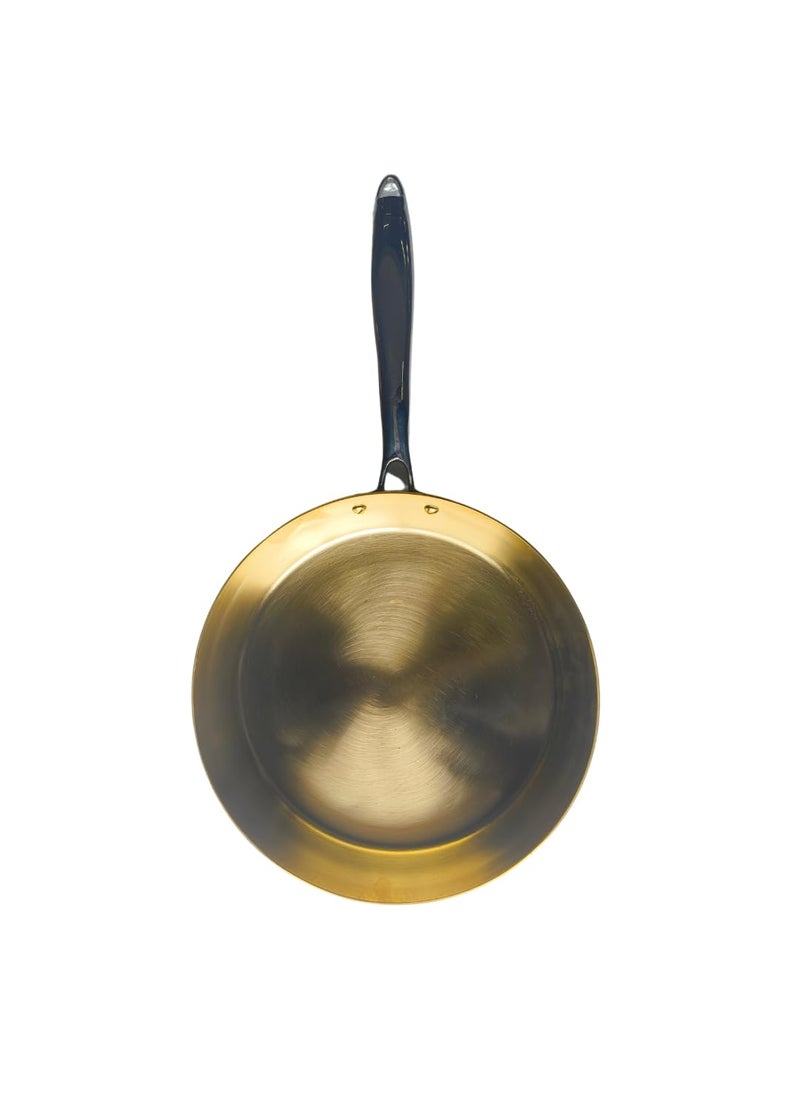 NUTRION Pure Bronze Frying Pan Traditional Indian Cooking PanTawa for Cooking with HealthBoosting Properties 24 cm Medium Pan