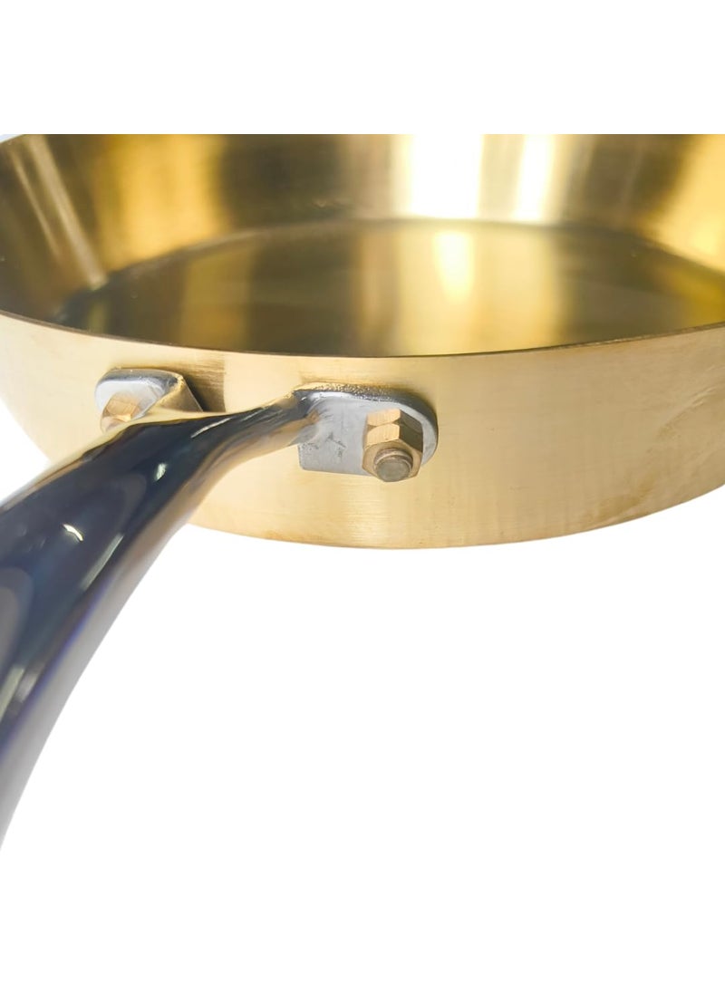 NUTRION Pure Bronze Frying Pan Traditional Indian Cooking PanTawa for Cooking with HealthBoosting Properties 24 cm Medium Pan