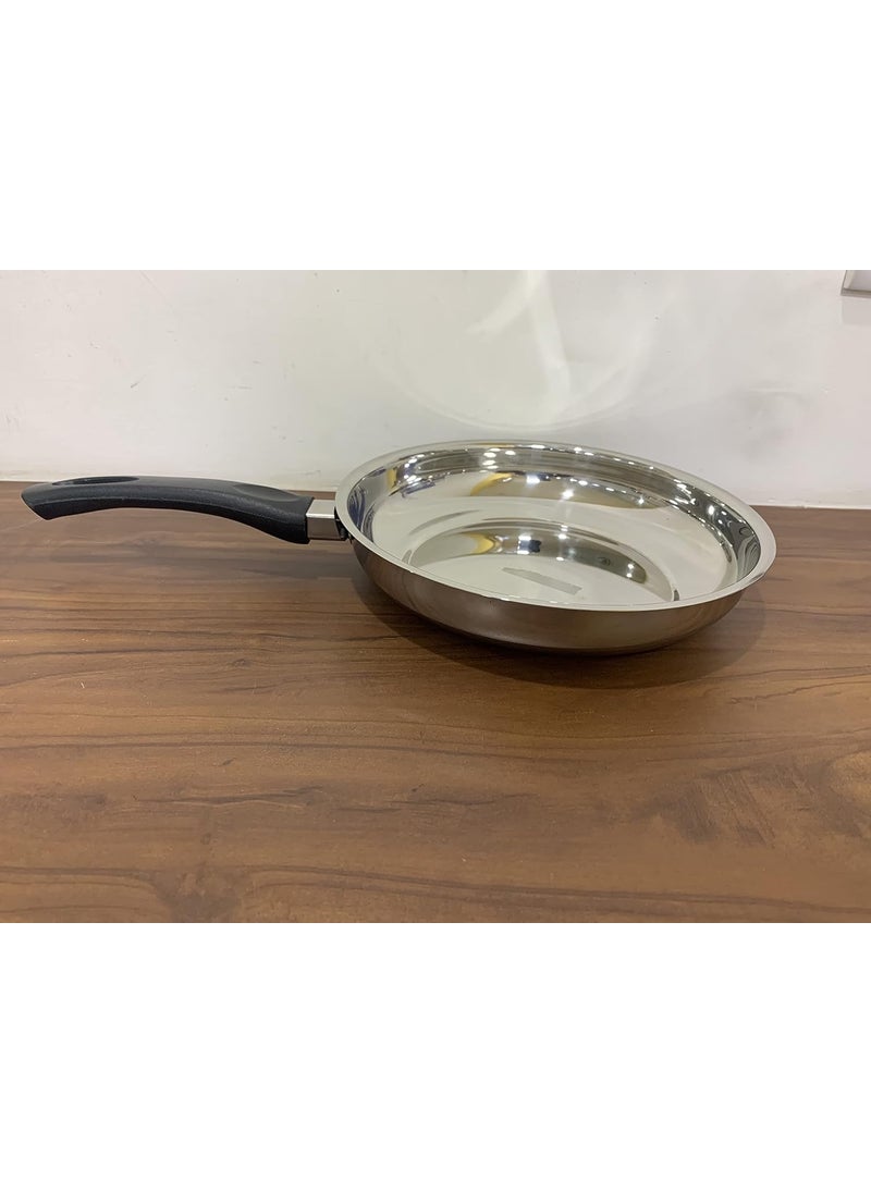 Praylady Stainless Steel 3PLY Fry Pan 24 CMSilver