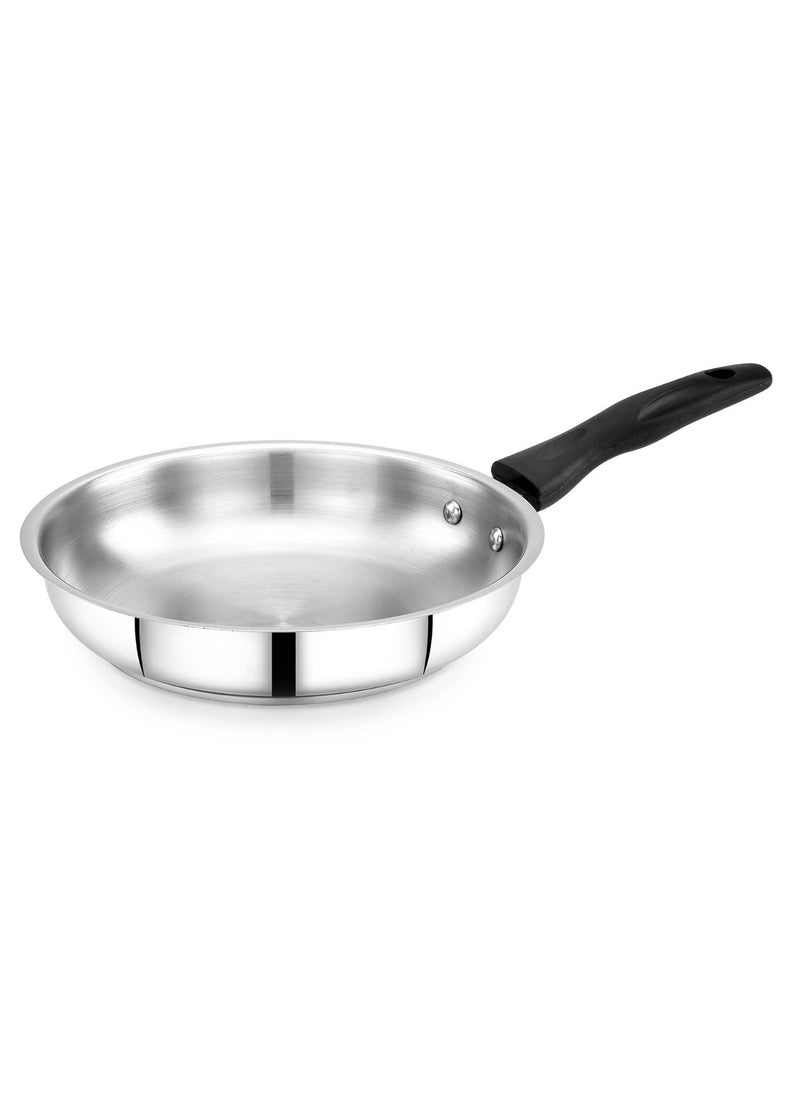 Praylady Stainless Steel 3PLY Fry Pan 24 CMSilver