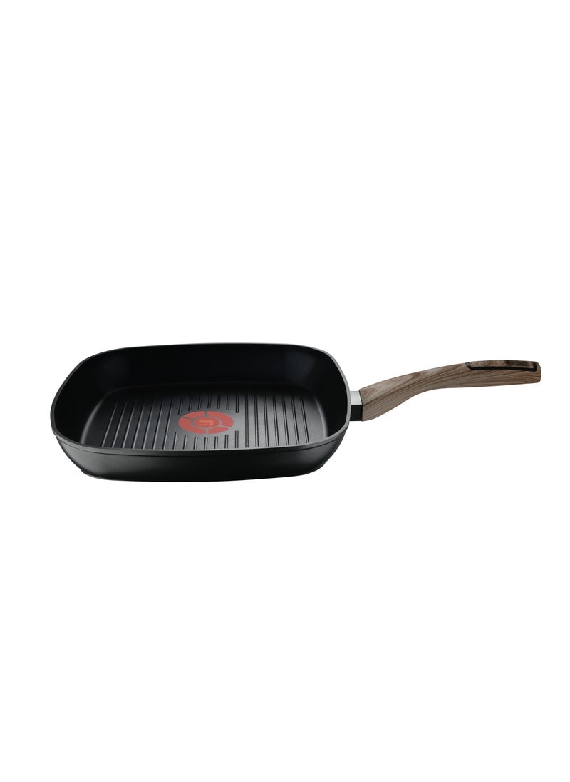 ULTIMATE TX FORGED ALUMINUM GRILL PAN 28 CM WITH HEATDOT TECHNOLOGY, INDUCTION BOTTOM, GREY COLOR, BG36180GY