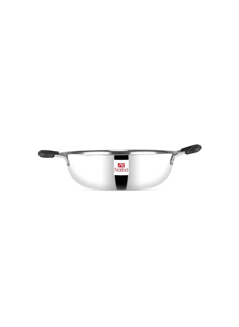 Nalba Stainless Steel KadhaiKadai Heavy Gauge 22 Litre 245 cm