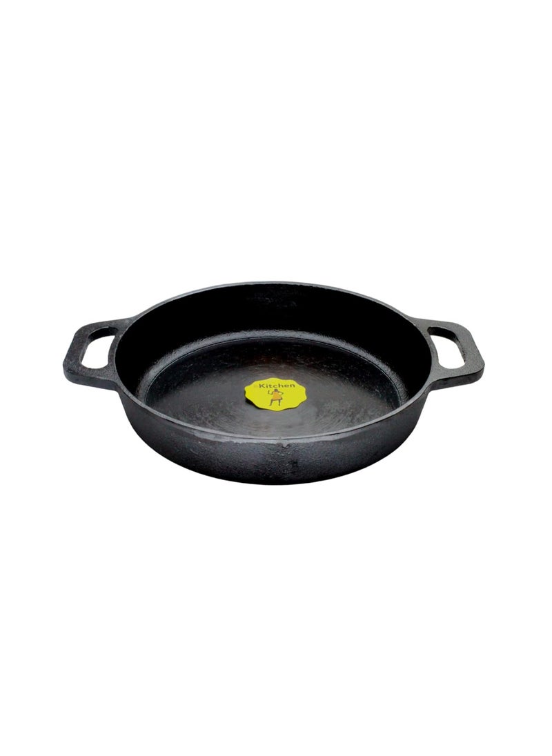eKitchen PreSeasoned Cast Iron Oven Skillet 24cm