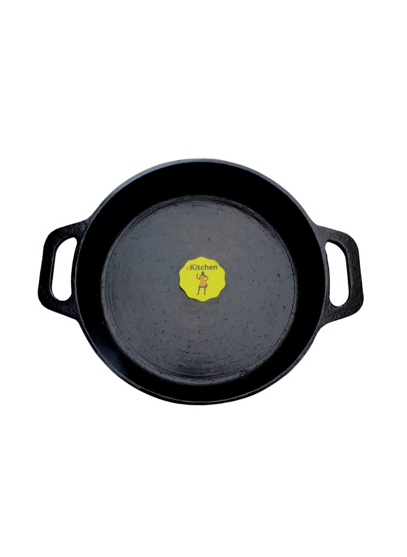 eKitchen PreSeasoned Cast Iron Oven Skillet 24cm